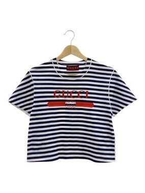 Gucci Interlocking Logo Print T-Shirt Cut And Sewn S Navy White